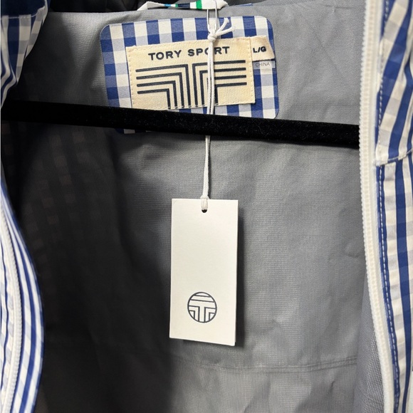 Tory Sport Blue Pigment Gingham Reflective Jacket - Picture 3 of 6